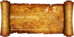 Abonyi Kevin névjegykártya