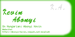 kevin abonyi business card